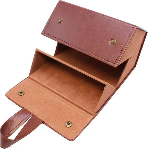 Vista 2 de MAFENLY Caja de almacenamiento de cinco lentes de sol caja de exhibición plegable de 5 tomas funda de cinco gafas de sol ZLT marrón 1110