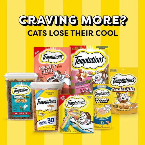 Vista 13 de Golosinas Temptations clásicas para gatos, empaque múltiple