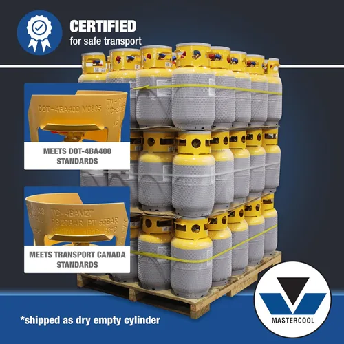 Vista 6 de Tanque de recuperación de refrigerante gris/amarillo Mastercool (62010) - 30 lb. de capacidad