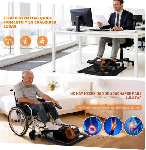 Vista 5 de Under Desk Elliptical Machine, Electric Elliptical Leg Exerciser for Senior, Quiet and Compact Electric Seated Pedal Exerciser for Home with