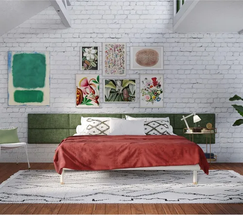 Vista 8 de Jaxx Panelist - Cabecero acolchado moderno, juego de 4 paneles para montar en la pared (cada uno de 11.25 x 30 pulgadas), tamaño Queen