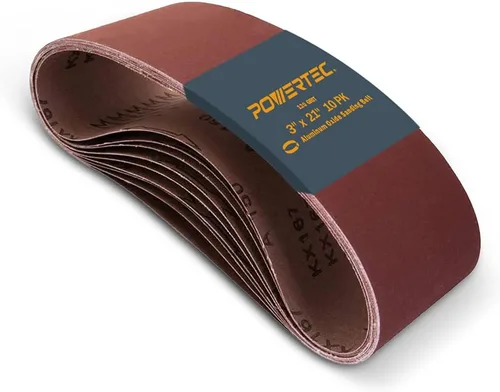 Vista 8 de POWERTEC Correas de lijado de 3 x 21 pulgadas, paquete de 30, 10 de cada grano 40/60/80 de papel de lija de óxido de aluminio, correa de lijado