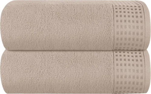 Vista 110 de GLAMBURG Juego de 2 toallas de baño de gran tamaño 100% algodón de 28 x 55 pulgadas, ultra suaves, altamente absorbentes, compactas, de secado