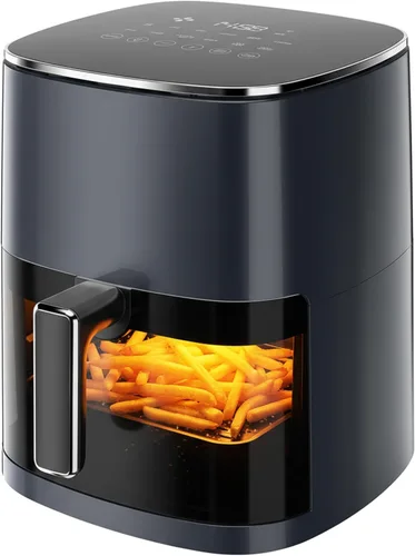 Vista 12 de HealSmart Horno freidora de aire 10 en 1, horno de convección de 12.6 cuartos de galón con ventana visible, asador y parrilla, freidora de aire