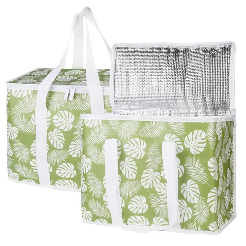 Vista 17 de Bodaon - Paquete de 1 bolsa de compras reutilizable y aislada para comestibles, tamaño XL, bolsa térmica para picnic con parte superior fría, bolsa