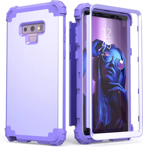 Vista 12 de IDweel3 en 1 Funda para Galaxy Note 9, funda duradera para Note 9, a prueba de golpes, delgada, híbrida, resistente, protección de policarbonato