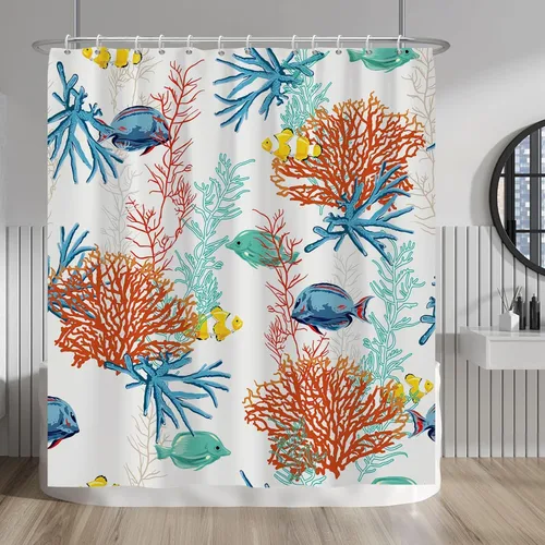 Vista 193 de Baocicco Cortina de ducha de mármol azul abstracto a rayas, decorativa, textura de lujo, línea moderna, decoración de acuarela, juego de cortinas