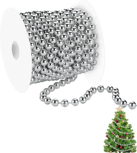 Vista 8 de Guirnalda de cuentas para árbol de Navidad de 26.2 pies, decorativa, perlas artificiales de plástico, rollo para árbol de Navidad, fiesta, boda, Azul