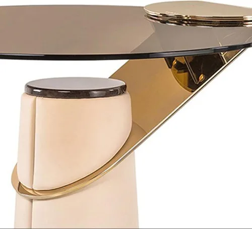 Vista 6 de Mesa auxiliar redonda pequeña, mesa auxiliar redonda moderna, mesa auxiliar para sala de estar, espacios pequeños, mesas auxiliares decorativas