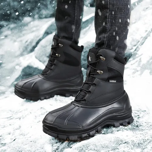Vista 6 de UPSOLO Mens Duck Boots Winter Snow Boot Waterproof Insulated Anti-Slip Fully Fur Lined Casual Lightweight