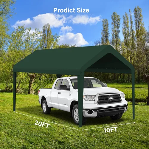 Vista 2 de Cubierta de reemplazo para toldo, toldo de reemplazo para cochera, lona impermeable y protegida contra rayos UV de 800D Oxford con cuerdas elásticas