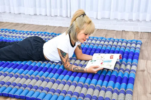 Vista 202 de Leewadee colchón tailandés enrollable para cama de invitados, tapete de yoga, para masaje tailandés, ecológico, orgánico y natural.