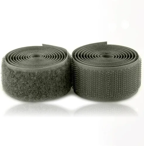 Vista 84 de Cinta de gancho y bucle cosible de 1 pulgada de ancho, color gris oscuro, no adhesiva, longitud de 1 yarda, cinta de gancho y bucle de nailon gris