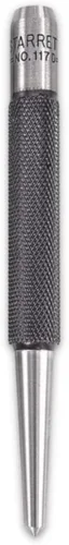Vista 15 de Starrett Punzón Central de Acero con Vástago Redondo y Agarre de Dedo Moleteado - Acero Endurecido y Templado, 0-4" de Longitud, 1/16, 5/64, 3/32