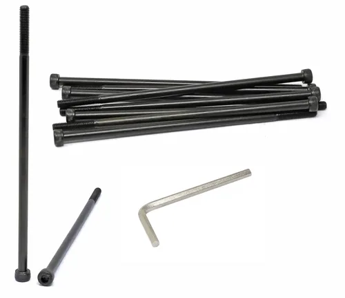 Vista 67 de iexcell Juego de 50 tornillos M4 x 20/25/30/35/40 de acero de aleación de grado 12.9, acabado de óxido negro