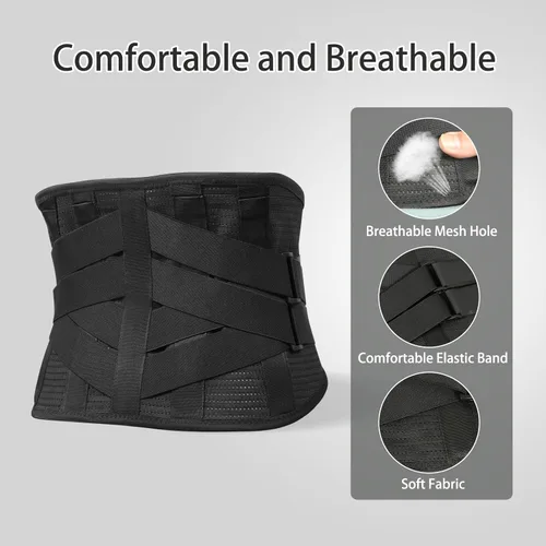 Vista 5 de Soporte de espalda para dolor de espalda baja, para hombres y mujeres, cinturón de soporte superior para ciática, hernia de disco y alivio