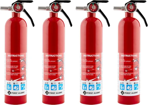 Vista 11 de First Alert Extintor de incendios para el hogar, unidad estándar recargable de cumplimiento, clasificación UL 1-A:10-B:C, HOME1, rojo, 1 paquete