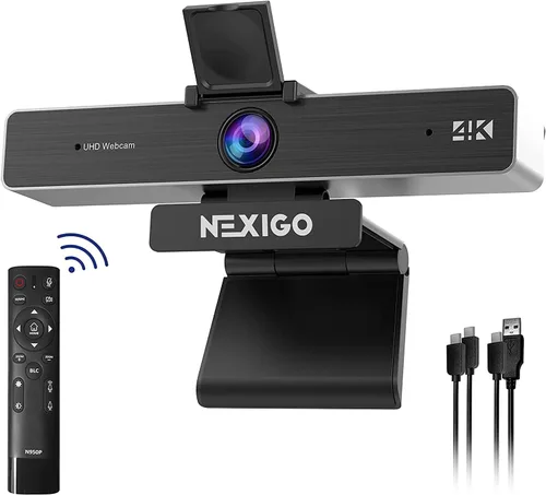 Vista 11 de NexiGo N930E Pro, cámara web 4K con luz de anillo, enfoque automático PDAF, 1080P @60FPS, micrófonos con doble cancelación de ruido, obturador