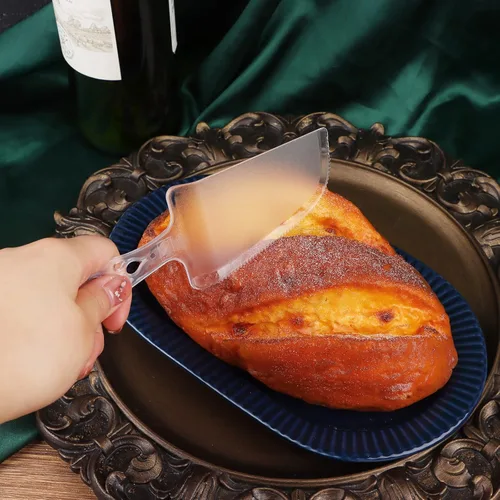Vista 6 de 50 piezas desechables de plástico para tartas y servidor, cortador de plástico transparente para tartas, tartas, postres, pizza, pastelería, soporte