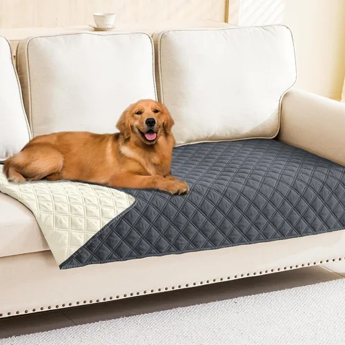 Vista 44 de Smiry Funda impermeable para cama de mascota, suave y lavable, para cama, sofá, reversible, perros pequeños, medianos, grandes, gatos, diseño