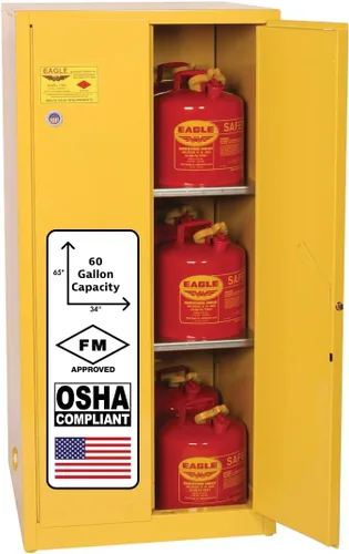 Vista 12 de Eagle Gabinete de almacenamiento de líquidos inflamables de 30 galones, gabinete ignífugo de cierre automático para escuelas, garajes, instalaciones