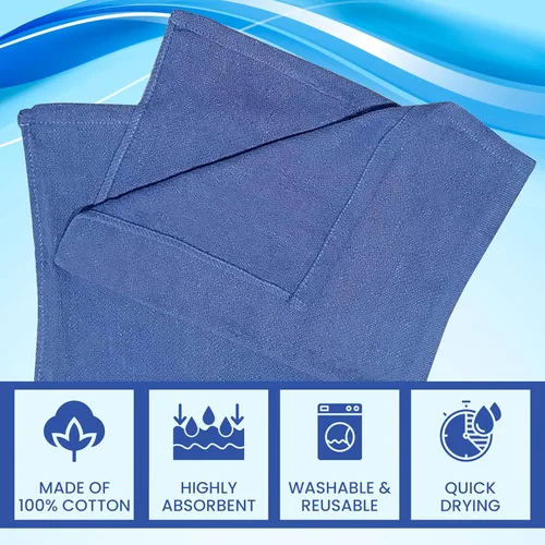 Vista 4 de Blue Huck Towels - Paquete de 25 toallas de limpieza a granel, multiusos para ventanas, vidrio, mecánicos, garaje y comerciales, paños absorbentes