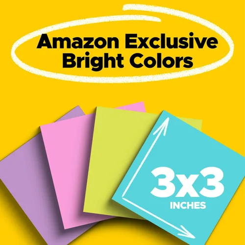 Vista 2 de Post-it Notes Beachside Cafe Collection (4 x 6 pulgadas, 5 blocs, 660 hojas) y colección Post-it Super Sticky Notes Bright