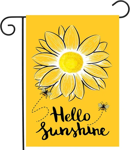 Vista 12 de Bandera de Jardín de Abeja de Verano Perdón las Malas Hierbas Estamos Alimentando a las Abejas Letrero de Patio Decoración al Aire Libre Sin Corte
