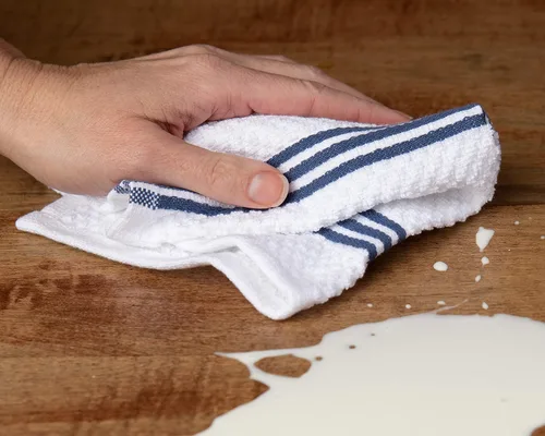 Vista 3 de Sticky Toffee Juego de 8 paños de cocina de algodón – 12x12 pulgadas en azul oscuro y blanco, paños de cocina y paños de té reutilizables