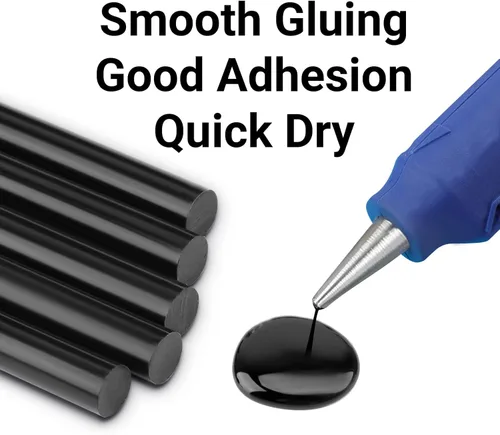 Vista 3 de ENPOINT Barras de pegamento caliente negras de tamaño completo, 24 unidades de 4 pulgadas de largo x 0.43 pulgadas de diámetro para manualidades