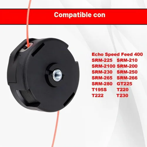 Vista 3 de SRM 225 Cabezal de recortadora para Echo Weed Eater SRM225 SRM211 PAS210 PAS211 PAS231 PAS260 PAS265 Speed Feed 400 SRM Series Cabezal de tope