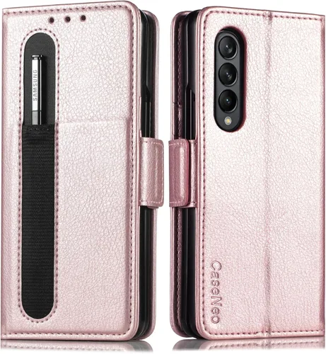Vista 8 de ZCDAYE Caso para Samsung Galaxy Z Fold 5, Samsung Z Fold 5 Wallet Phone Case, Premium Flip Funda De Cuero Para Samsung Z Fold 5 - Marrón