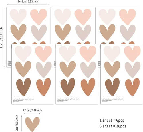 Vista 9 de QUCHENG Vinilos de Pared Boho para Dormitorio de Niñas, Calcomanías Extraíbles para Guardería, Decoración de Habitación para Niños, Murales