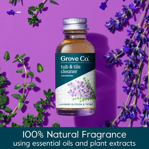 Vista 2 de Grove Co. Concentrado de repuesto para limpiador de bañera y azulejos (2 x 1 Fl Oz) + 1 x botella de spray de vidrio reutilizable (16 onzas)