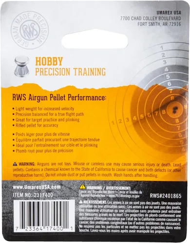 Vista 7 de Rheinisch-Westfalische 2317400 RWS Hobby 2317400 Air Gun Ammo .177 Sport Line