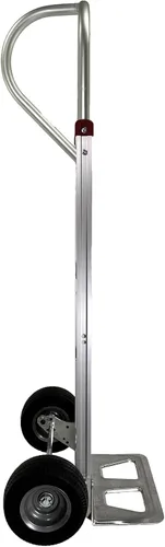Vista 4 de Mango de aluminio para carretilla de mano, capacidad de 500 libras con borde de acero plano de 8 pulgadas, ruedas de poliuretano, placa de nariz
