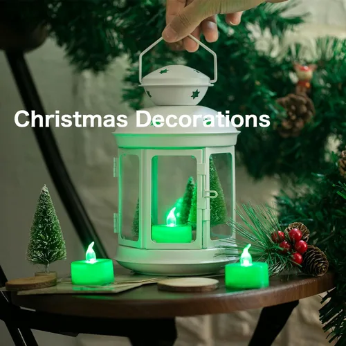 Vista 3 de LANKER Juego de 24 velas de luz LED – Velas titilantes sin llama – Velas artificiales a pilas de larga duración – Adorno de Halloween y Navidad