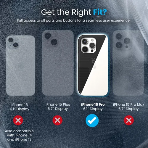 Vista 5 de Speck Funda MagSafe para iPhone 15 Pro - Protección contra caídas y para la cámara, agarre seguro de tacto suave, compatible con carga inalámbrica