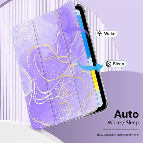 Vista 4 de MoKo Funda para iPad de 10 generación 2022, carcasa trasera translúcida de policarbonato duro delgado para iPad de 10.9 pulgadas 2022, compatible