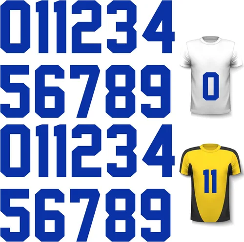 Vista 20 de Zonon 22 piezas de camisetas con números para planchar con transferencia de calor del 0 al 9 números de jersey para uniforme de equipo deportivo