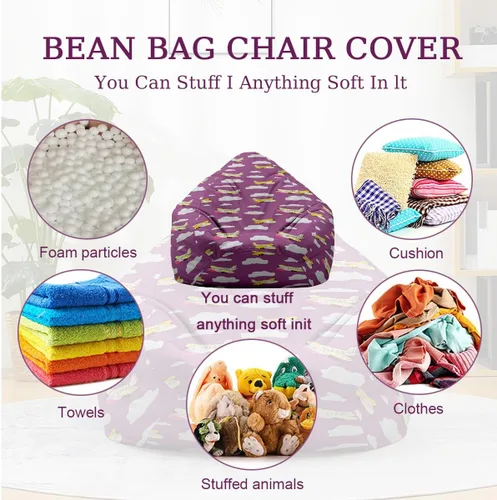 Vista 7 de Lukery Puf para adultos (sin relleno), funda de puf minimalista, almacenamiento de animales de peluche para niños, cómodos puf de algodón 3D, sofá