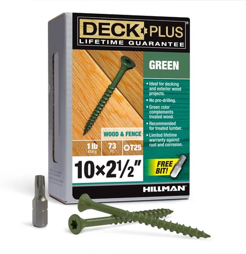 Vista 61 de Deck Plus Tornillos para valla y madera exterior con revestimiento epoxi de 2 pulgadas #8 x 2 Torx/Star Drive incluido, rosca gruesa, tornillo
