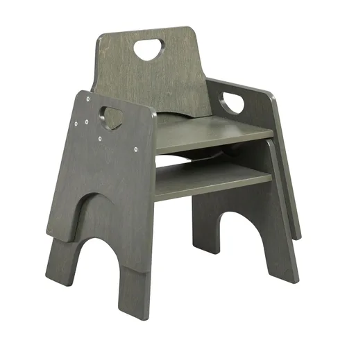 Vista 42 de ECR4Kids Silla apilable de madera para niños pequeños, 6 pulgadas, muebles para niños, lavado blanco, paquete de 2