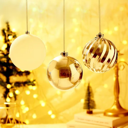 Vista 7 de Adornos de bola de Navidad para decoraciones de Navidad, 50 piezas extra grandes para árbol de Navidad, adornos inastillables, champán