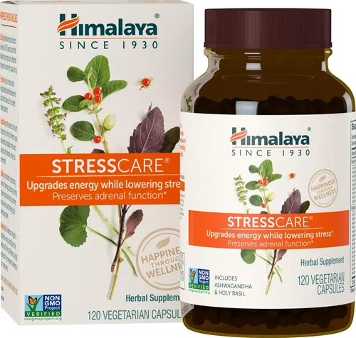 Vista 2 de Himalaya StressCare para alivio natural del estrés, 120 cápsulas, suministro de 1 mes
