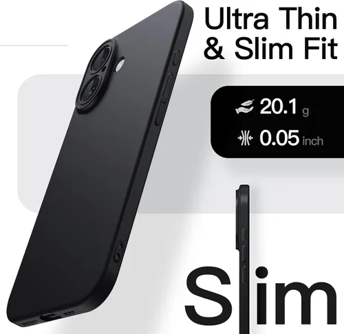 Vista 3 de JETech Funda delgada para iPhone 16 de 6.1 pulgadas con protección completa para lente de cámara, ultrafina, ligera, acabado mate, funda protectora