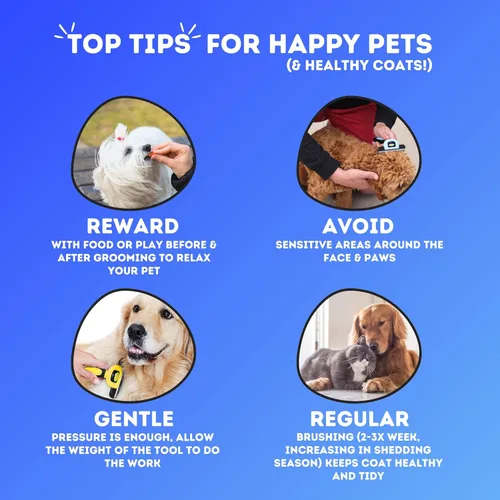 Vista 7 de Cepillo DarkPets para gatos y perros para animales pequeños, medianos y grandes, con pelo corto a largo Reduce drásticamente el desprendimiento