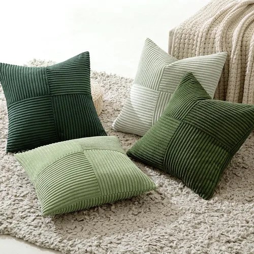 Vista 5 de MIULEE Juego de 4 fundas de cojín decorativas estilo bohemio y nórdico, modernas, de pana suave, decoración del hogar para sofá, sala de estar