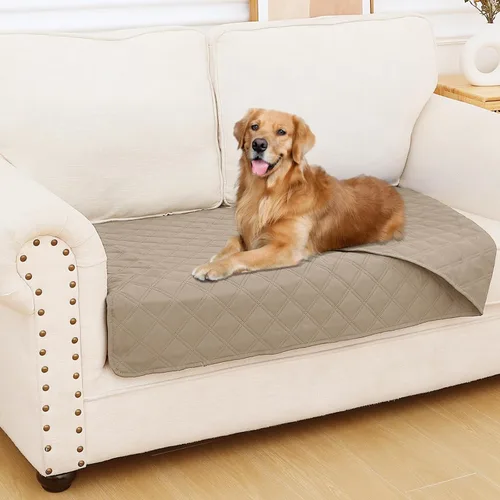 Vista 155 de Smiry Funda impermeable para cama de mascota, suave y lavable, para cama, sofá, reversible, perros pequeños, medianos, grandes, gatos, diseño