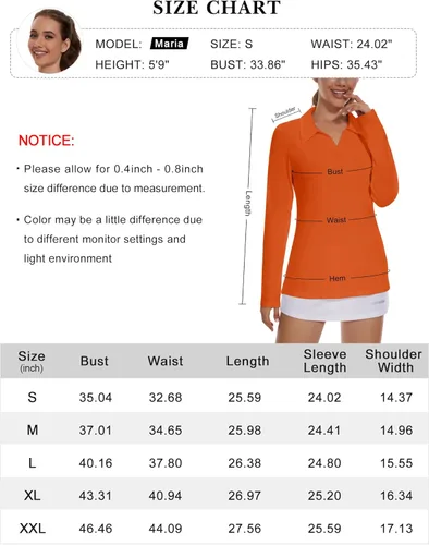 Vista 6 de Ivicoer Camiseta polo de golf para mujer, sin mangas, manga larga, cuello de tenis, ajuste seco, ropa atlética para mujer